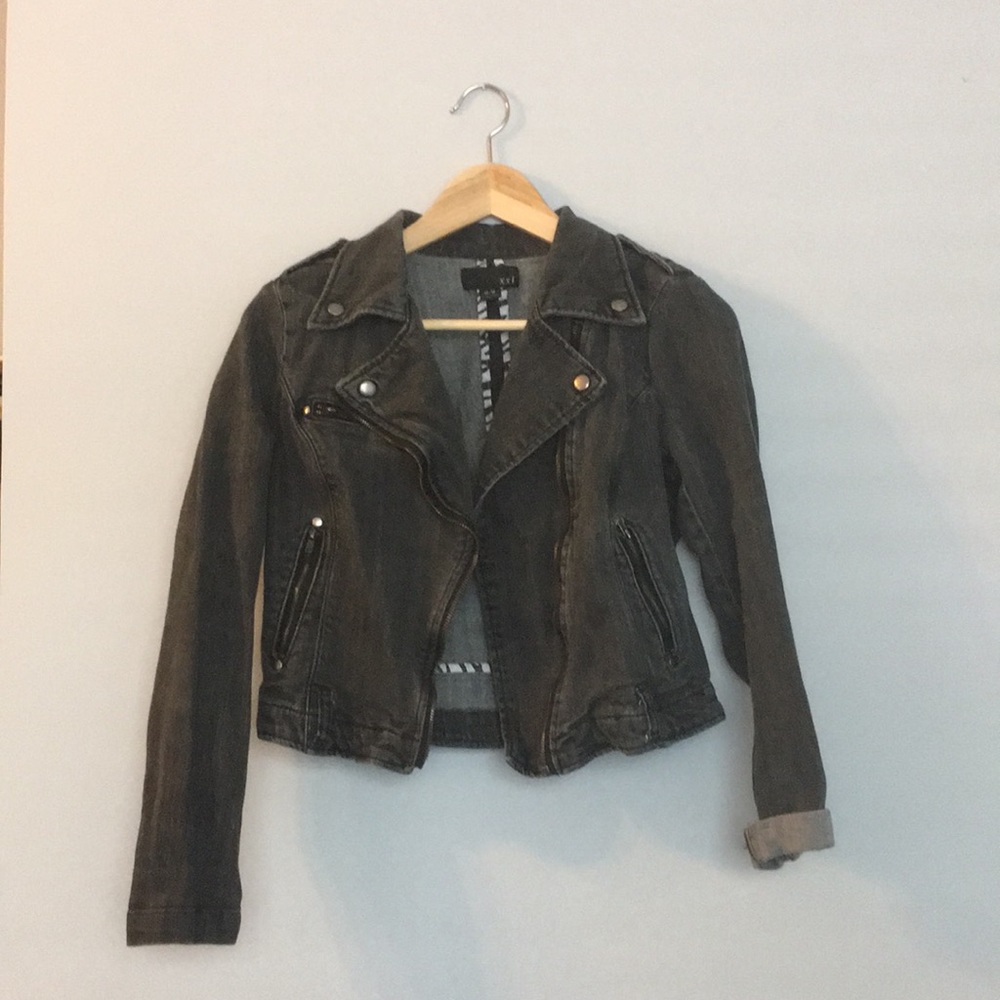 Black Denim Motorcycle Jacket